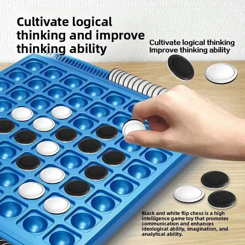Strategy Board Game - Doppelseitiges Flip-Board-Strategiespiel für 2 Spieler, Logiktraining,